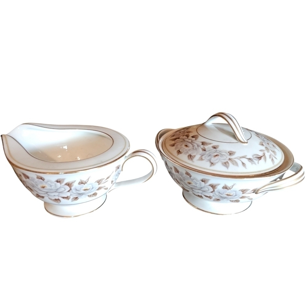 Vintage Noritake China Glenbrook Sugar with Lid and Creamer Set - Picture 11 of 11